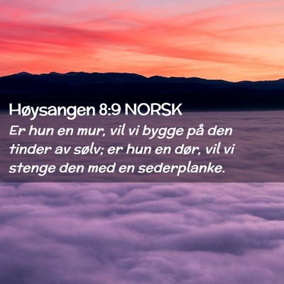 Picture 02 - Høysangen 8:9 NORSK - Er hun en mur, vil vi bygge på den tinder av - Bible Verse Picture