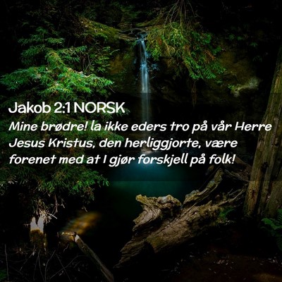 Picture 02 - Jakob 2:1 NORSK - Mine brødre! la ikke eders tro på vår Herre - Bible Verse Picture