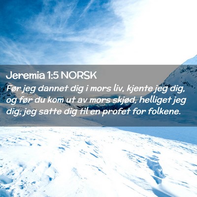 Picture 02 - Jeremia 1:5 NORSK - Før jeg dannet dig i mors liv, kjente jeg dig, - Bible Verse Picture