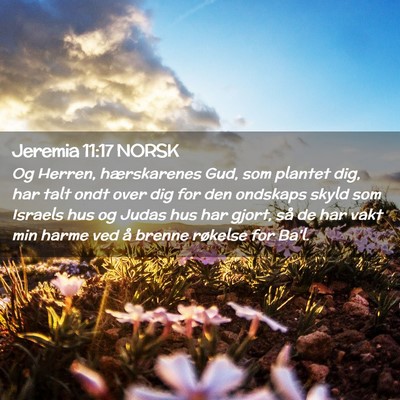 Picture 02 - Jeremia 11:17 NORSK - Og Herren, hærskarenes Gud, som plantet dig, har - Bible Verse Picture