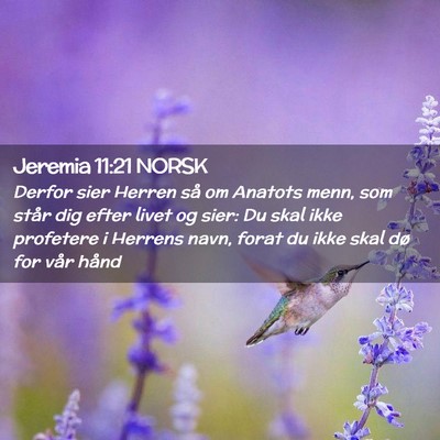 Picture 02 - Jeremia 11:21 NORSK - Derfor sier Herren så om Anatots menn, som står - Bible Verse Picture