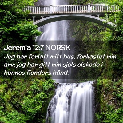 Picture 02 - Jeremia 12:7 NORSK - Jeg har forlatt mitt hus, forkastet min arv; jeg - Bible Verse Picture