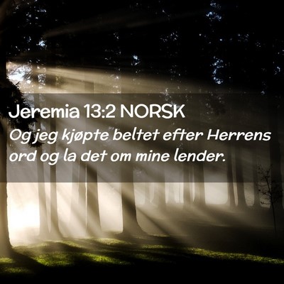 Picture 02 - Jeremia 13:2 NORSK - Og jeg kjøpte beltet efter Herrens ord og la det - Bible Verse Picture