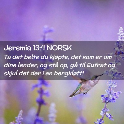 Picture 02 - Jeremia 13:4 NORSK - Ta det belte du kjøpte, det som er om dine - Bible Verse Picture