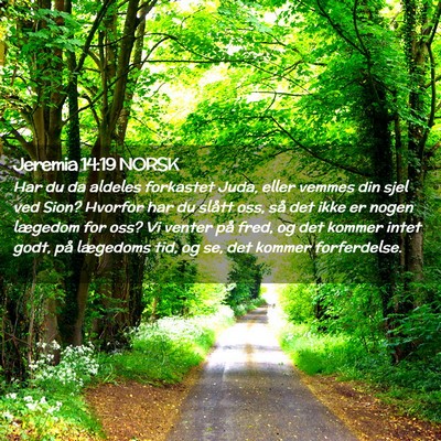 Picture 02 - Jeremia 14:19 NORSK - Har du da aldeles forkastet Juda, eller vemmes - Bible Verse Picture