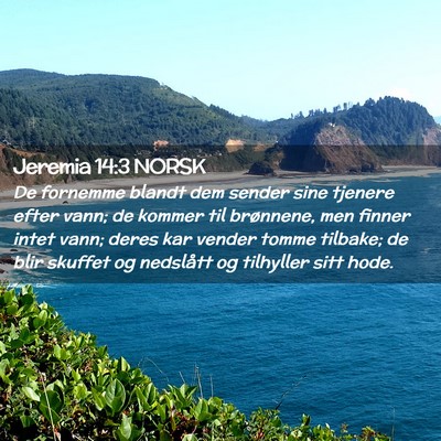 Picture 02 - Jeremia 14:3 NORSK - De fornemme blandt dem sender sine tjenere efter - Bible Verse Picture