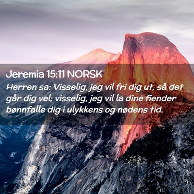 Picture 02 - Jeremia 15:11 NORSK - Herren sa: Visselig, jeg vil fri dig ut, så det - Bible Verse Picture