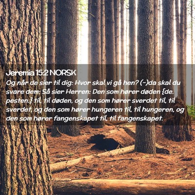 Picture 02 - Jeremia 15:2 NORSK - Og når de sier til dig: Hvor skal vi gå hen? - Bible Verse Picture
