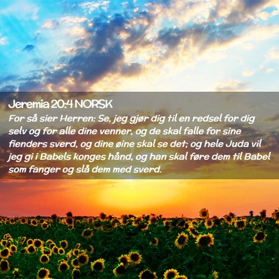 Picture 02 - Jeremia 20:4 NORSK - For så sier Herren: Se, jeg gjør dig til en - Bible Verse Picture