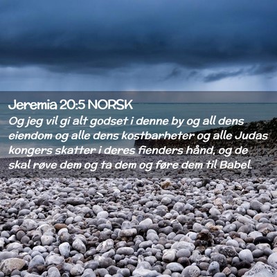 Picture 02 - Jeremia 20:5 NORSK - Og jeg vil gi alt godset i denne by og all dens - Bible Verse Picture