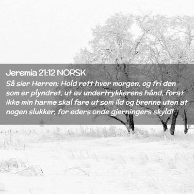 Picture 02 - Jeremia 21:12 NORSK - Så sier Herren: Hold rett hver morgen, og fri - Bible Verse Picture