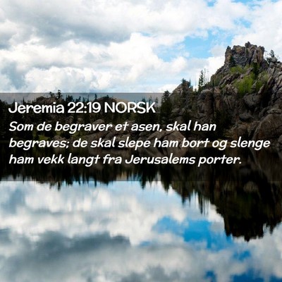 Picture 02 - Jeremia 22:19 NORSK - Som de begraver et asen, skal han begraves; de - Bible Verse Picture