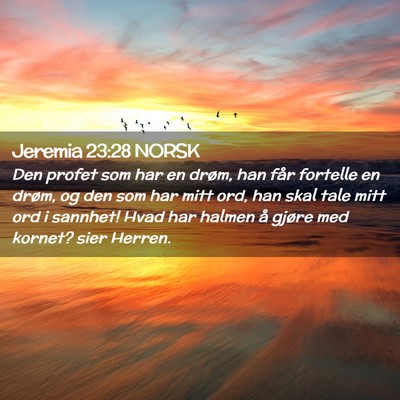 Picture 02 - Jeremia 23:28 NORSK - Den profet som har en drøm, han får fortelle en - Bible Verse Picture