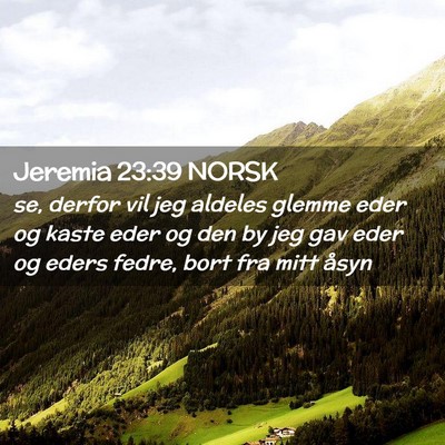Picture 02 - Jeremia 23:39 NORSK - se, derfor vil jeg aldeles glemme eder og kaste - Bible Verse Picture