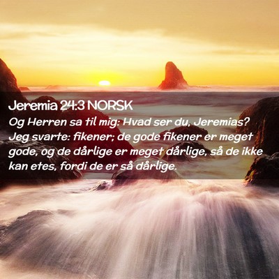 Picture 02 - Jeremia 24:3 NORSK - Og Herren sa til mig: Hvad ser du, Jeremias? Jeg - Bible Verse Picture