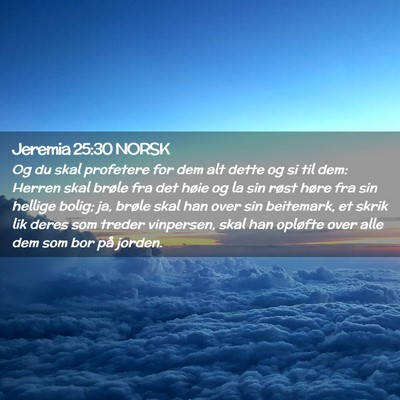 Picture 02 - Jeremia 25:30 NORSK - Og du skal profetere for dem alt dette og si til - Bible Verse Picture