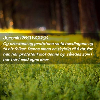 Picture 02 - Jeremia 26:11 NORSK - Og prestene og profetene sa til høvdingene og - Bible Verse Picture