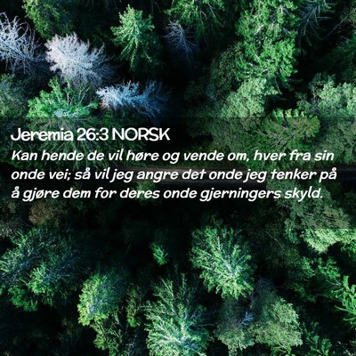 Picture 02 - Jeremia 26:3 NORSK - Kan hende de vil høre og vende om, hver fra sin - Bible Verse Picture