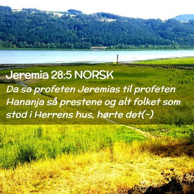 Picture 02 - Jeremia 28:5 NORSK - Da sa profeten Jeremias til profeten Hananja så - Bible Verse Picture