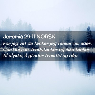 Picture 02 - Jeremia 29:11 NORSK - For jeg vet de tanker jeg tenker om eder, sier - Bible Verse Picture