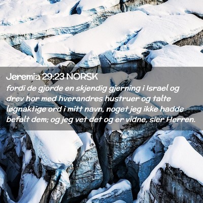 Picture 02 - Jeremia 29:23 NORSK - fordi de gjorde en skjendig gjerning i Israel og - Bible Verse Picture