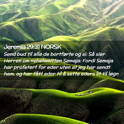 Picture 02 - Jeremia 29:31 NORSK - Send bud til alle de bortførte og si: Så sier - Bible Verse Picture