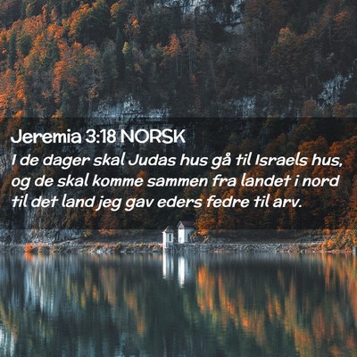 Picture 02 - Jeremia 3:18 NORSK - I de dager skal Judas hus gå til Israels hus, og - Bible Verse Picture