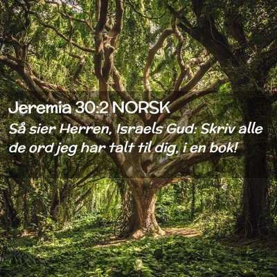 Picture 02 - Jeremia 30:2 NORSK - Så sier Herren, Israels Gud: Skriv alle de ord - Bible Verse Picture