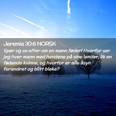 Picture 02 - Jeremia 30:6 NORSK - Spør og se efter om en mann føder! Hvorfor ser - Bible Verse Picture