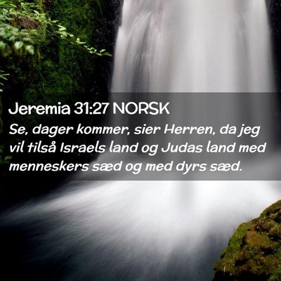 Picture 02 - Jeremia 31:27 NORSK - Se, dager kommer, sier Herren, da jeg vil tilså - Bible Verse Picture