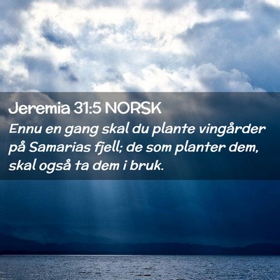 Picture 02 - Jeremia 31:5 NORSK - Ennu en gang skal du plante vingårder på - Bible Verse Picture