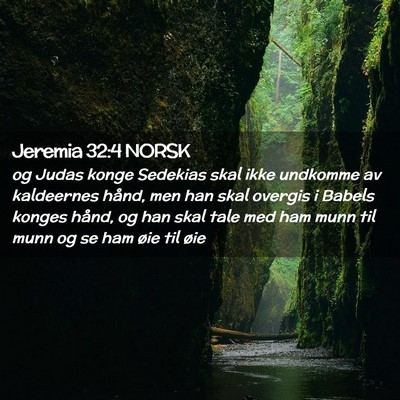 Picture 02 - Jeremia 32:4 NORSK - og Judas konge Sedekias skal ikke undkomme av - Bible Verse Picture