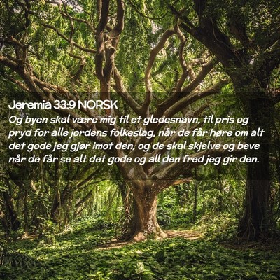 Picture 02 - Jeremia 33:9 NORSK - Og byen skal være mig til et gledesnavn, til - Bible Verse Picture