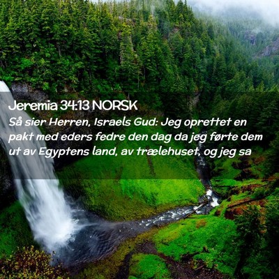 Picture 02 - Jeremia 34:13 NORSK - Så sier Herren, Israels Gud: Jeg oprettet en - Bible Verse Picture