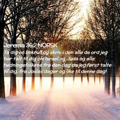 Picture 02 - Jeremia 36:2 NORSK - Ta dig en bokrull og skriv i den alle de ord jeg - Bible Verse Picture