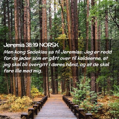 Picture 02 - Jeremia 38:19 NORSK - Men kong Sedekias sa til Jeremias: Jeg er redd - Bible Verse Picture