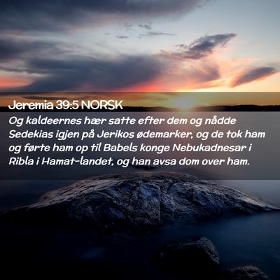 Picture 02 - Jeremia 39:5 NORSK - Og kaldeernes hær satte efter dem og nådde - Bible Verse Picture