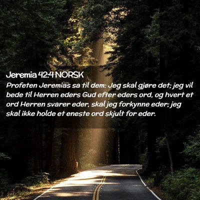 Picture 02 - Jeremia 42:4 NORSK - Profeten Jeremias sa til dem: Jeg skal gjøre - Bible Verse Picture