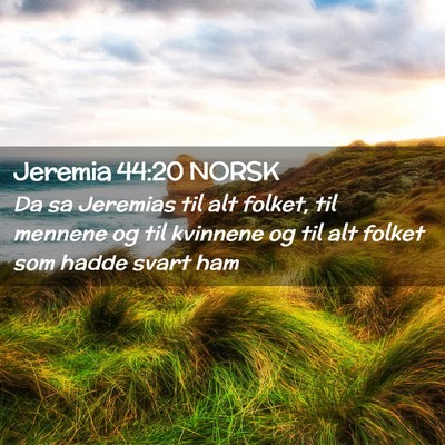 Picture 02 - Jeremia 44:20 NORSK - Da sa Jeremias til alt folket, til mennene og til - Bible Verse Picture
