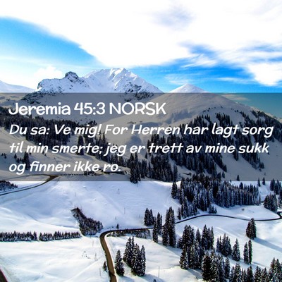 Picture 02 - Jeremia 45:3 NORSK - Du sa: Ve mig! For Herren har lagt sorg til min - Bible Verse Picture