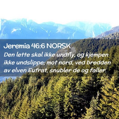 Picture 02 - Jeremia 46:6 NORSK - Den lette skal ikke undfly, og kjempen ikke - Bible Verse Picture