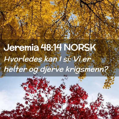 Picture 02 - Jeremia 48:14 NORSK - Hvorledes kan I si: Vi er helter og djerve - Bible Verse Picture