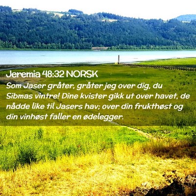 Picture 02 - Jeremia 48:32 NORSK - Som Jaser gråter, gråter jeg over dig, du - Bible Verse Picture