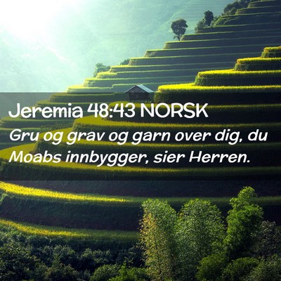Picture 02 - Jeremia 48:43 NORSK - Gru og grav og garn over dig, du Moabs innbygger, - Bible Verse Picture