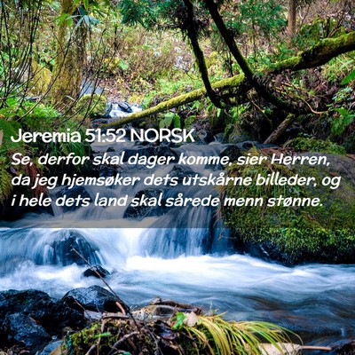 Picture 02 - Jeremia 51:52 NORSK - Se, derfor skal dager komme, sier Herren, da jeg - Bible Verse Picture