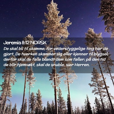Picture 02 - Jeremia 8:12 NORSK - De skal bli til skamme, for vederstyggelige ting - Bible Verse Picture