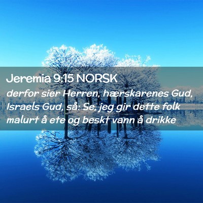 Picture 02 - Jeremia 9:15 NORSK - derfor sier Herren, hærskarenes Gud, Israels - Bible Verse Picture