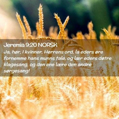 Picture 02 - Jeremia 9:20 NORSK - Ja, hør, I kvinner, Herrens ord, la eders øre - Bible Verse Picture