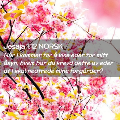 Picture 02 - Jesaja 1:12 NORSK - Når I kommer for å vise eder for mitt åsyn, - Bible Verse Picture
