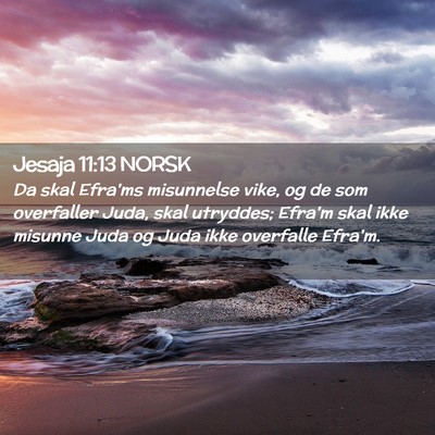 Picture 02 - Jesaja 11:13 NORSK - Da skal Efra'ms misunnelse vike, og de som - Bible Verse Picture